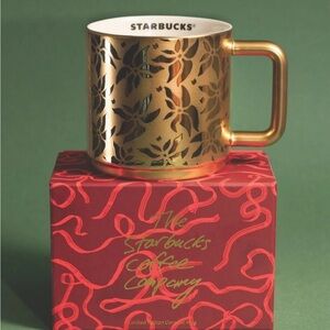 Starbucks Gold Floral Coffee Mug